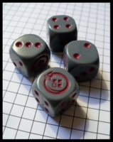 Dice : Dice - Game Dice - Mechwarrior Red on Grey